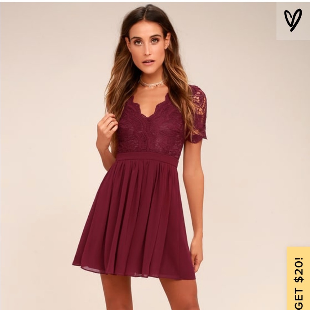 Lace burgundy dress